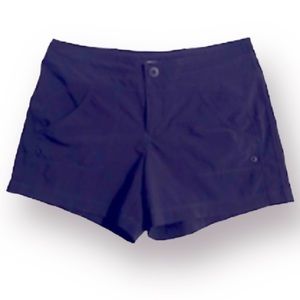 ATHLETA ATHLETIC NAVY BLUE SIZE 6 ZIPPER BACK POCKETS.FRONT SLANT POCKETS.